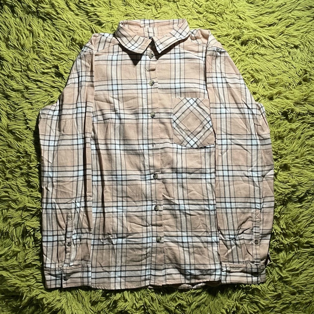 beige/cream h&m plaid flannel